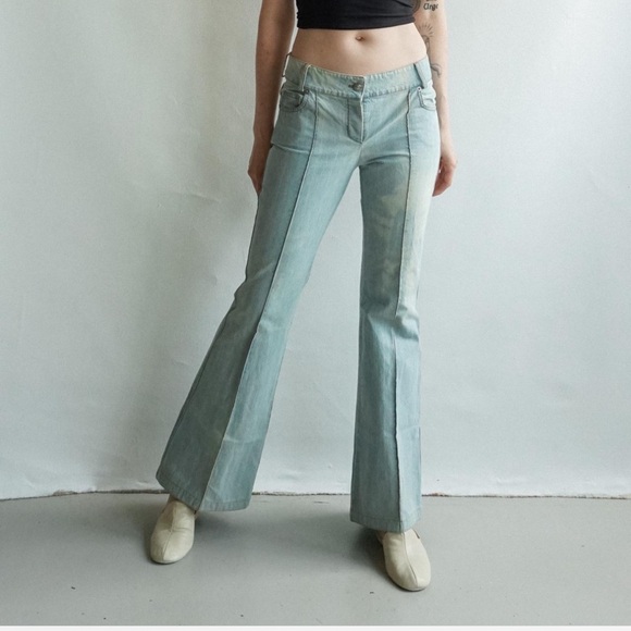 Rare Christian Dior by John Galliano Vintage y2k light wash boot cut flare jeans - Picture 5 of 8